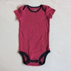 child of mine striped red cotton short sleeve bodysuit 6-12 months baby